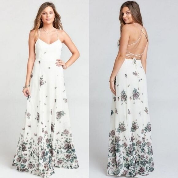 Show Me Your Mumu White Floral Falls Godshaw Goddess Gown Maxi Dress - Picture 1 of 12